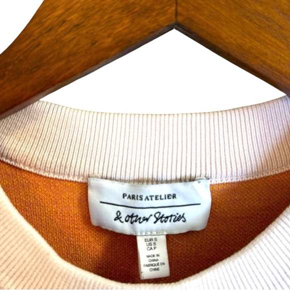 Paris Atelier & Other Stories Orange, Pink, and Yellow Crew Neck Sweater - Picture 5 of 11